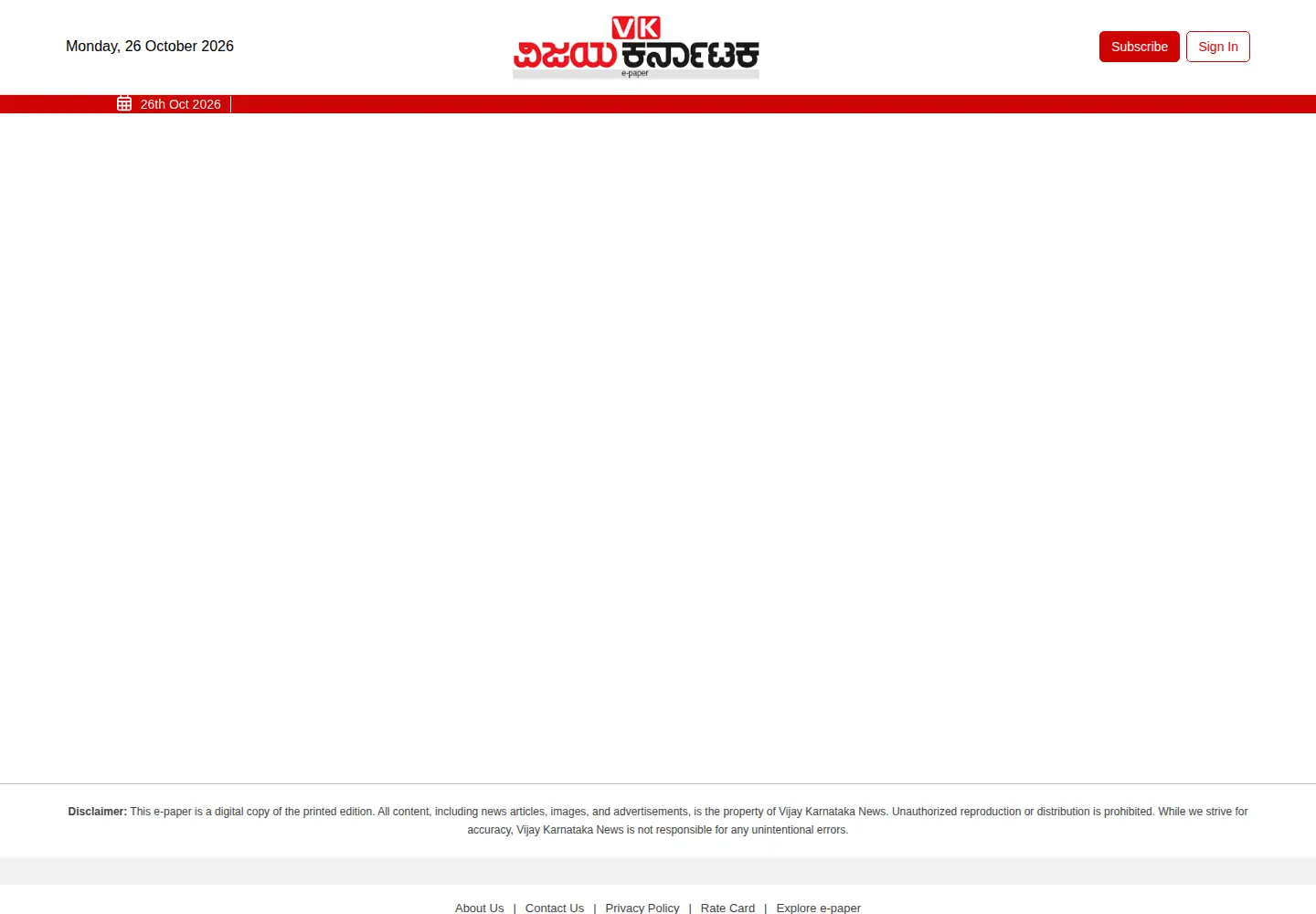 Screenshot of vijaykarnatakaepaper.com