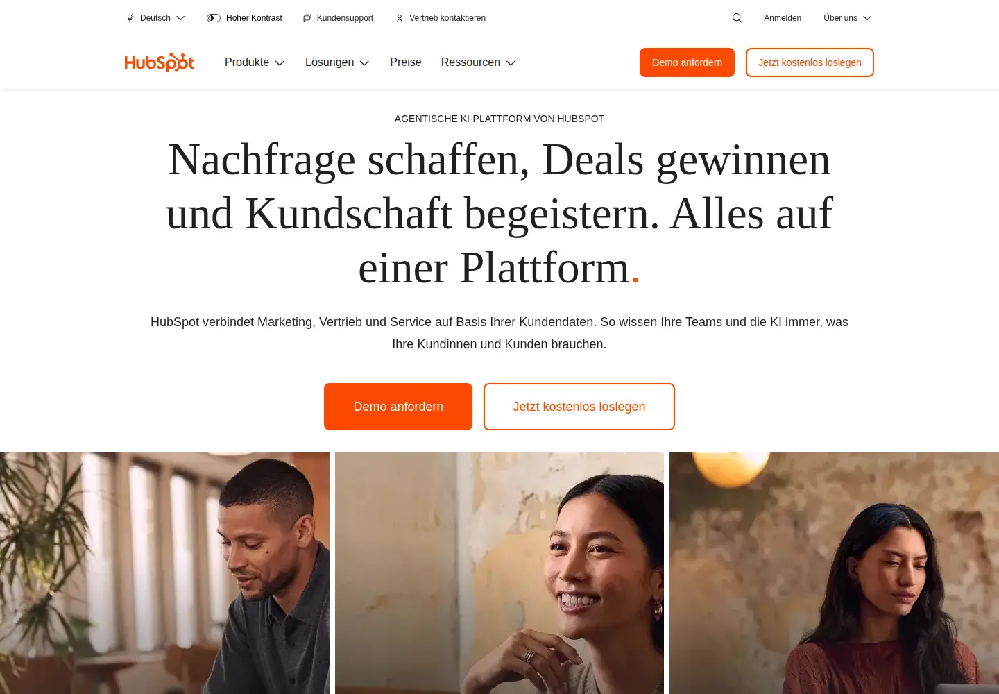 Screenshot of hubspot.de