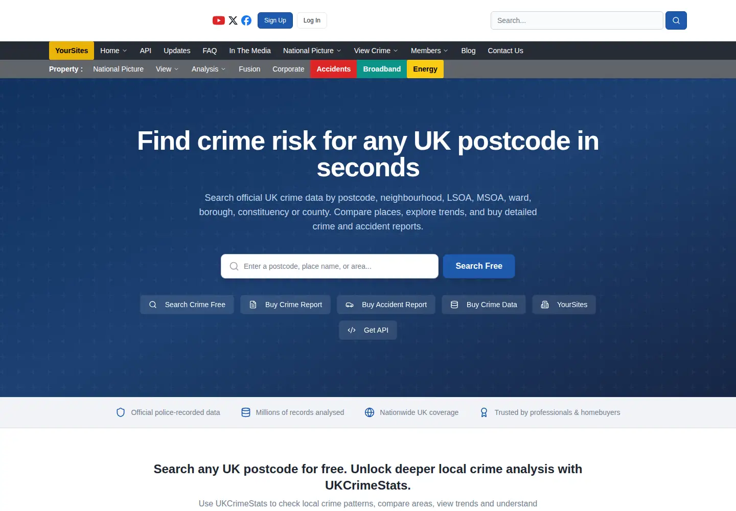 Screenshot of ukcrimestats.com