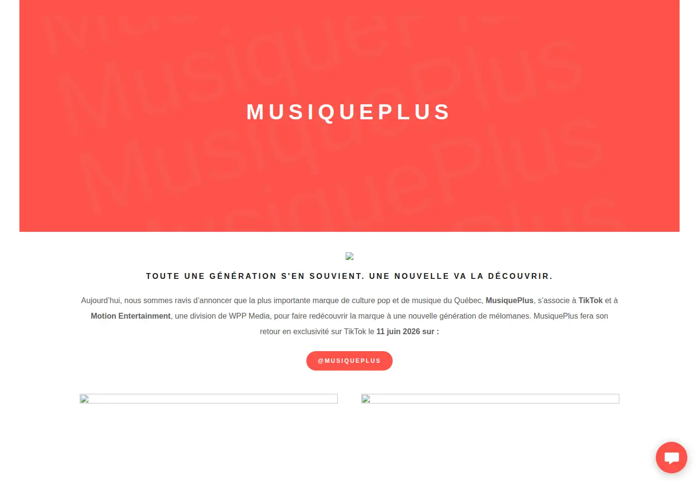 Screenshot of musiqueplus.com