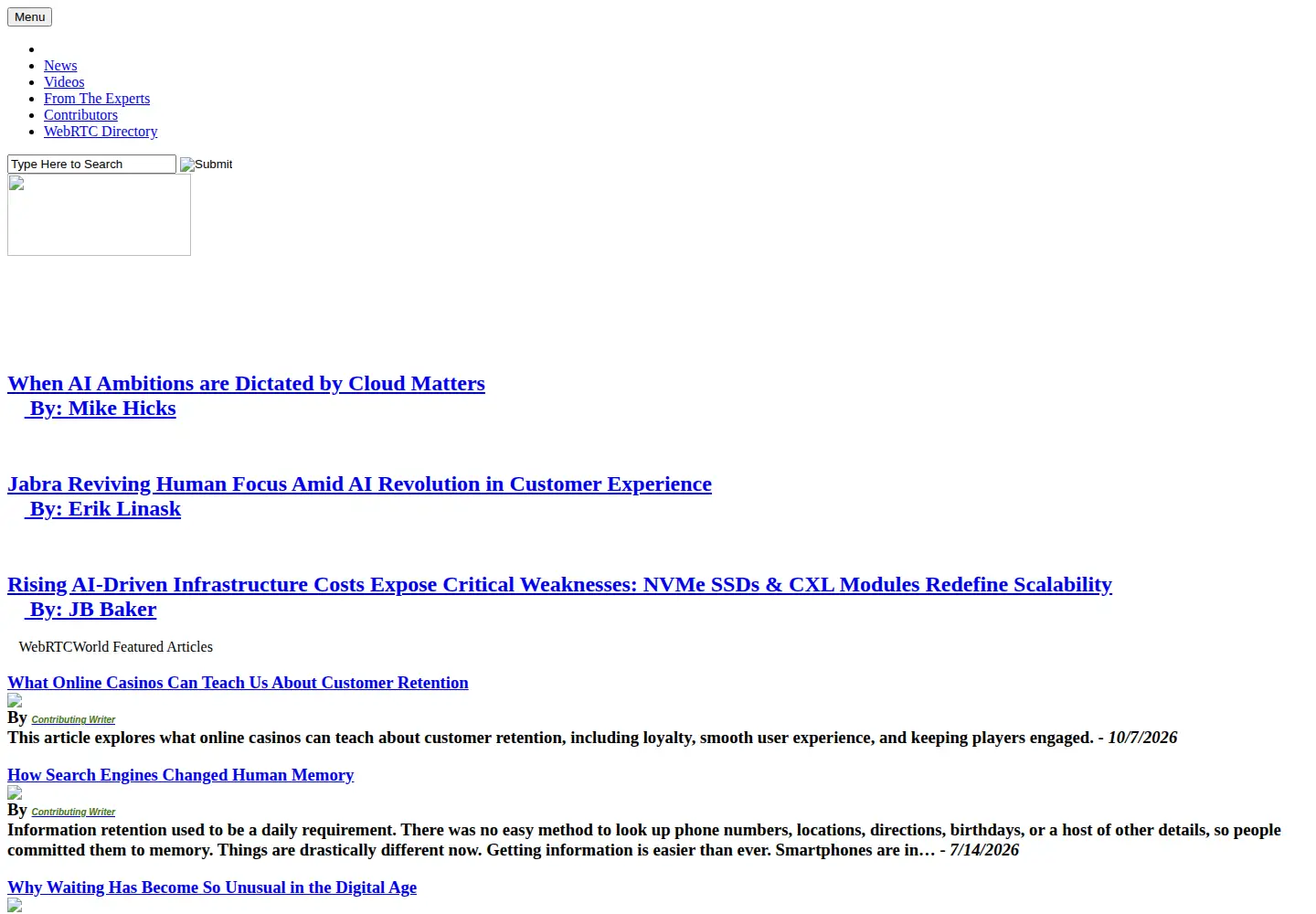 Screenshot of webrtcworld.com