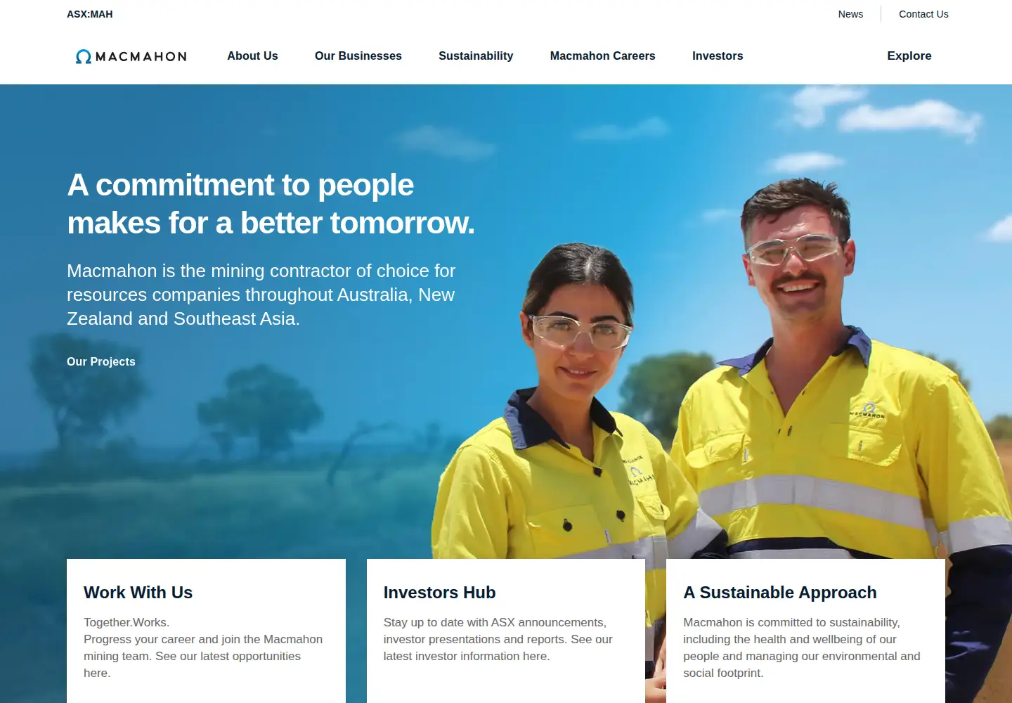 Screenshot of macmahon.com.au