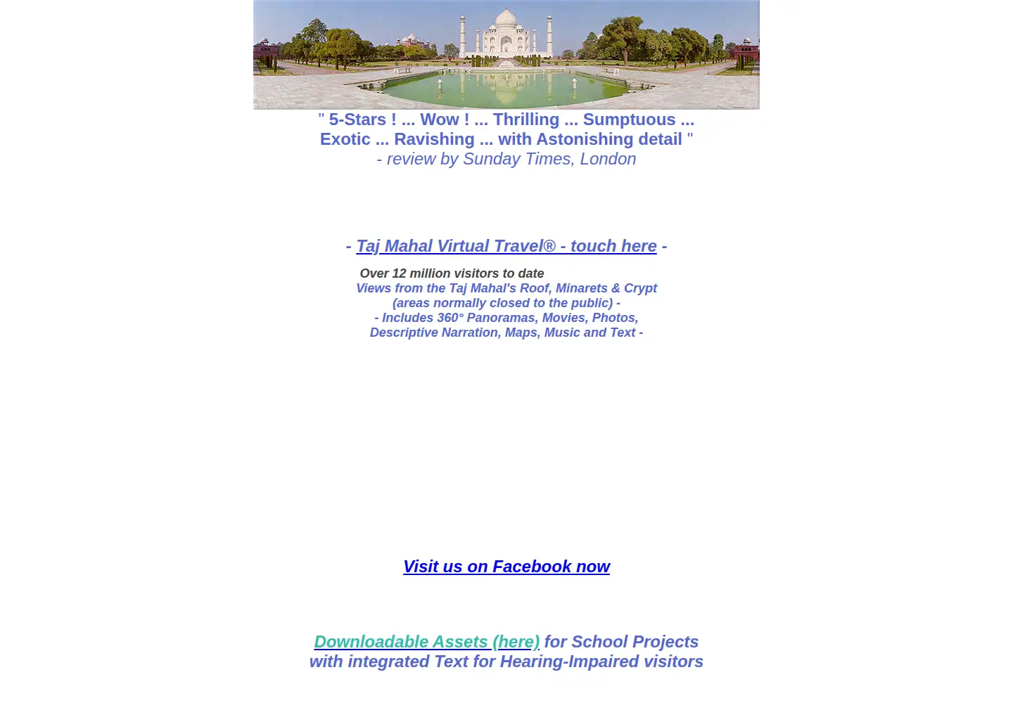 Screenshot of taj-mahal.net