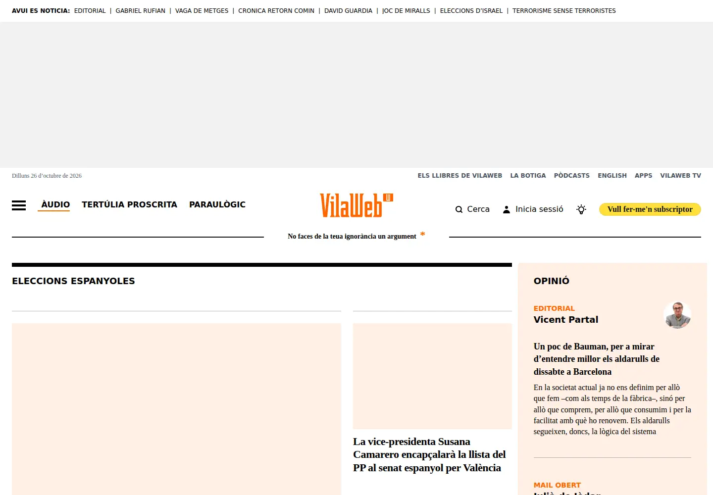 Screenshot of vilaweb.com