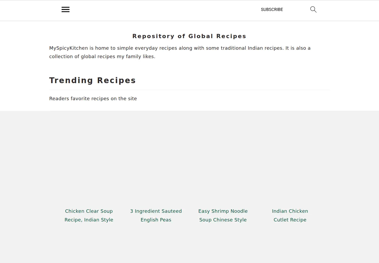 Screenshot of myspicykitchen.net