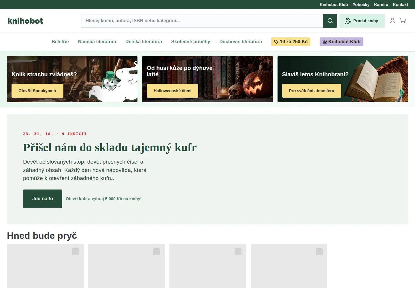 Captured homepage of knihobot.cz in the current scan