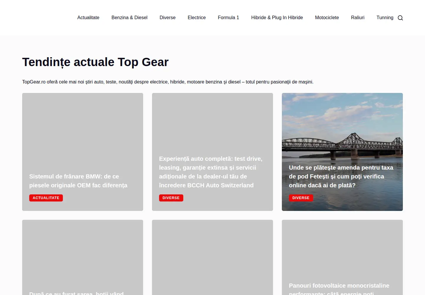 Captured homepage of topgear.ro in the current scan