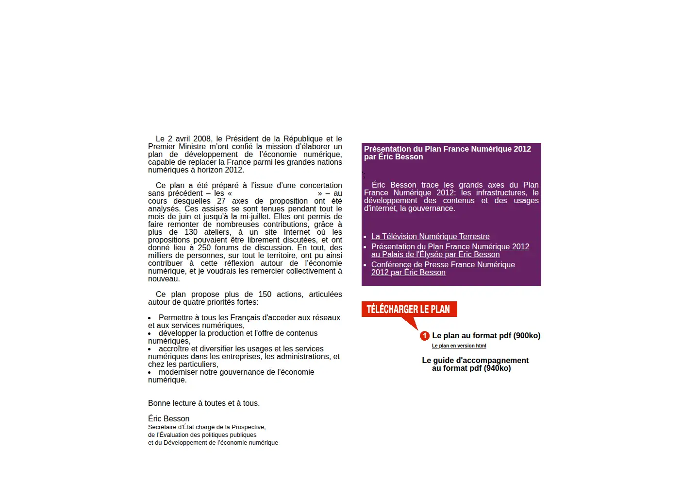Screenshot of francenumerique2012.fr