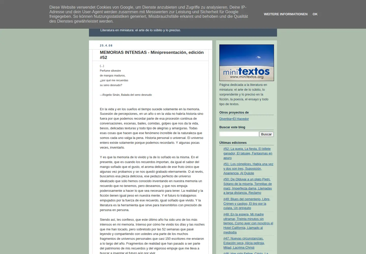 Screenshot of minitextos.org