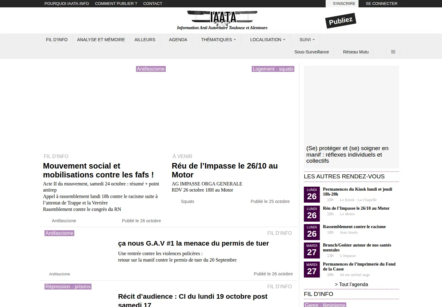 Captured homepage of iaata.info in the current scan