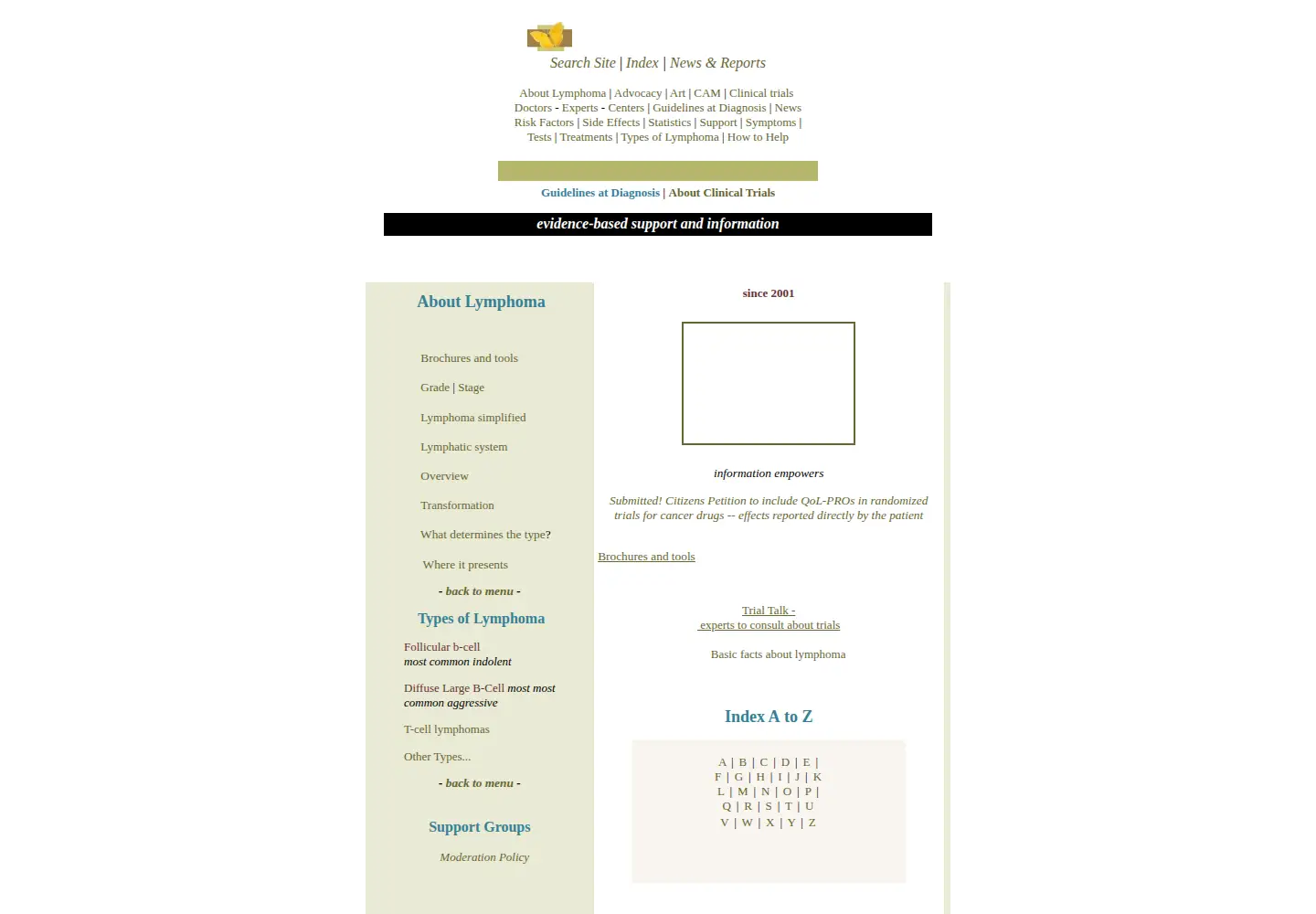 Screenshot of lymphomation.org
