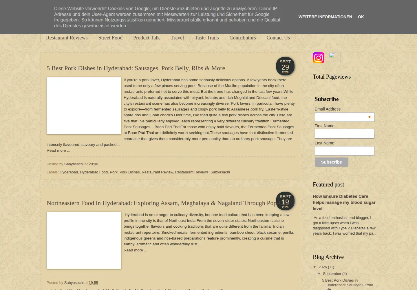 Captured homepage of foodaholix.in in the current scan