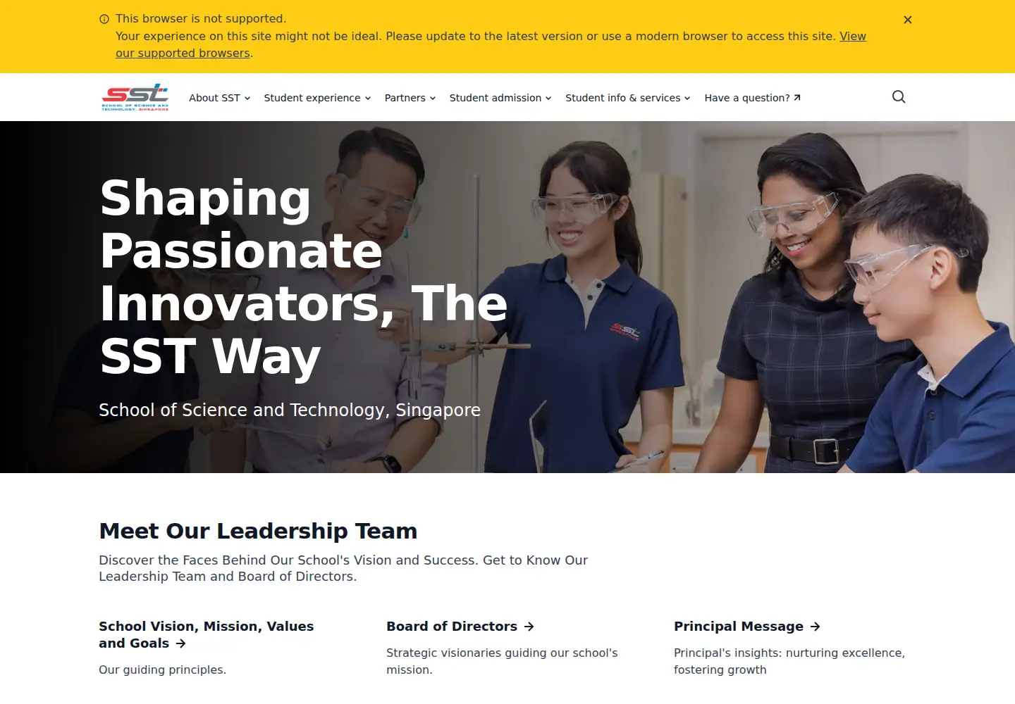 Screenshot of sst.edu.sg