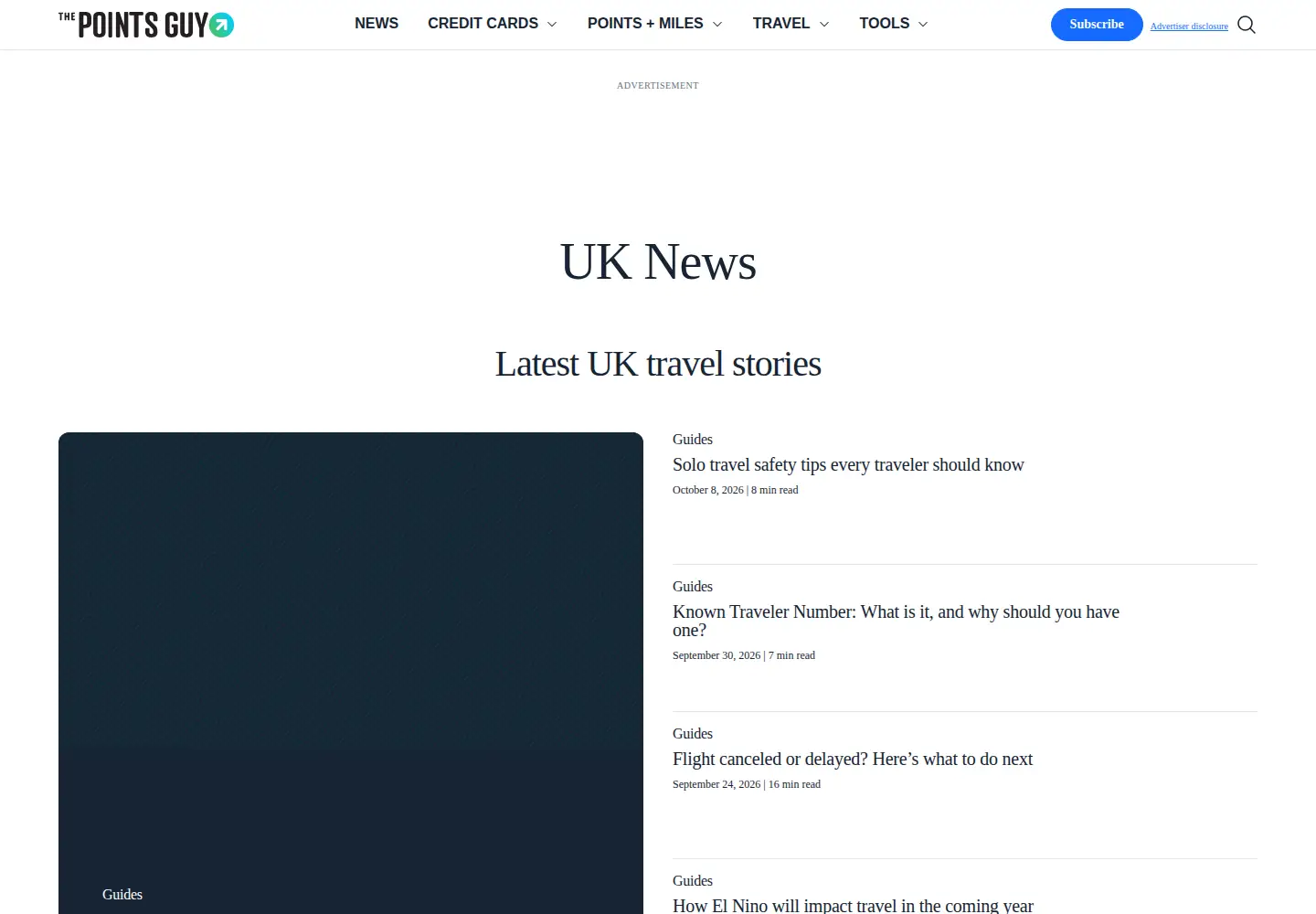 Screenshot of thepointsguy.co.uk