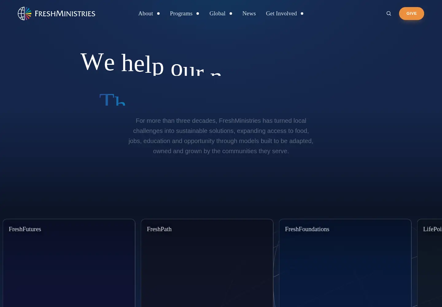 Screenshot of freshministries.org
