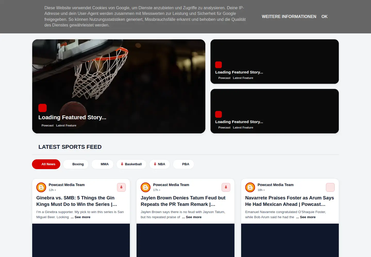 Screenshot of powcast.net