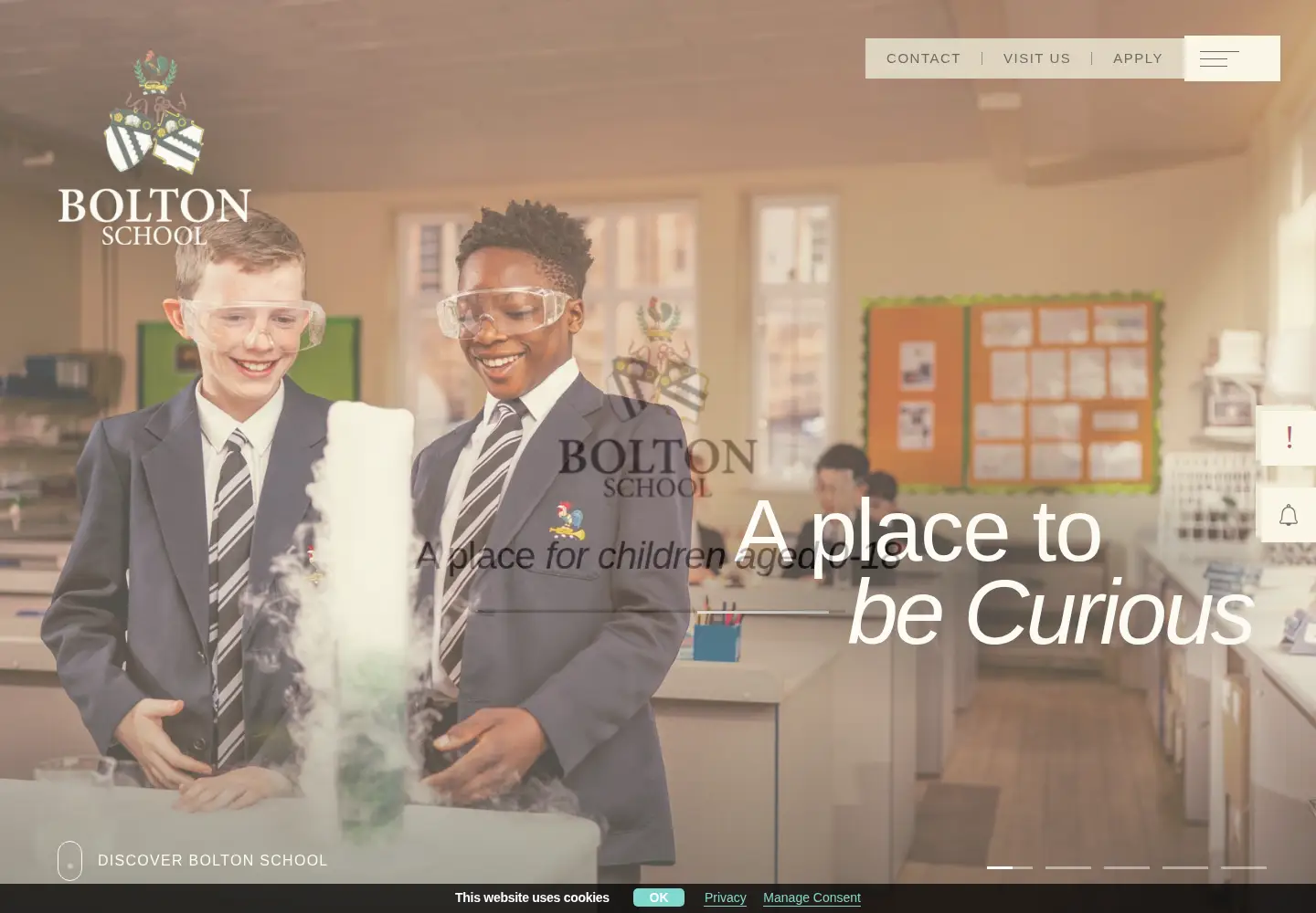 Screenshot of boltonschool.org