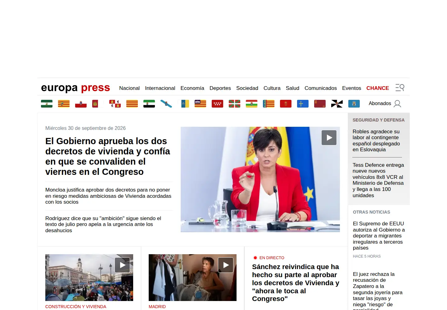Screenshot of europapress.es