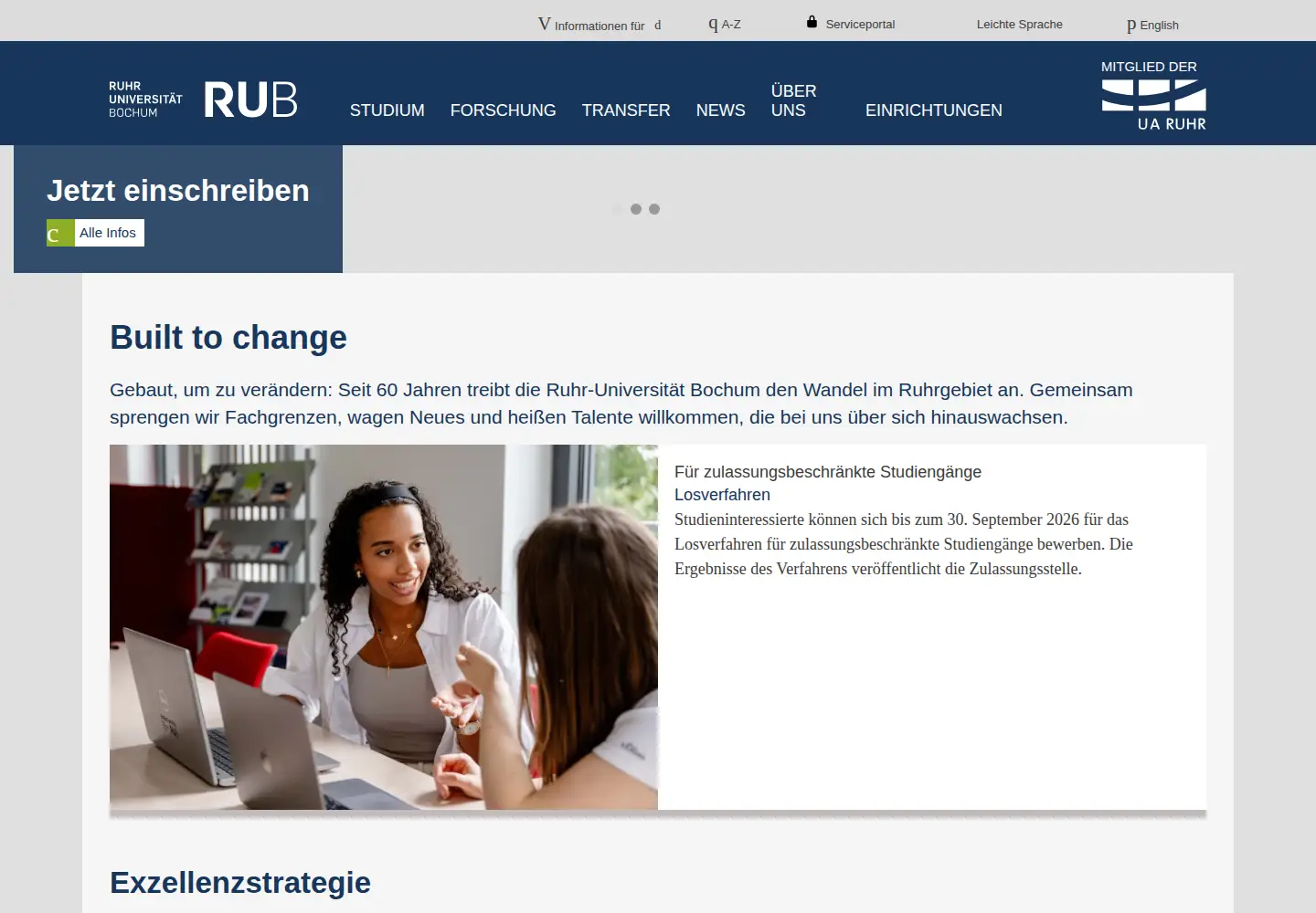 Screenshot of ruhr-uni-bochum.de