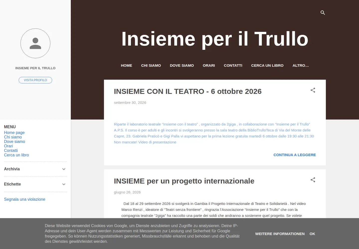 Screenshot of insiemeperiltrullo.it