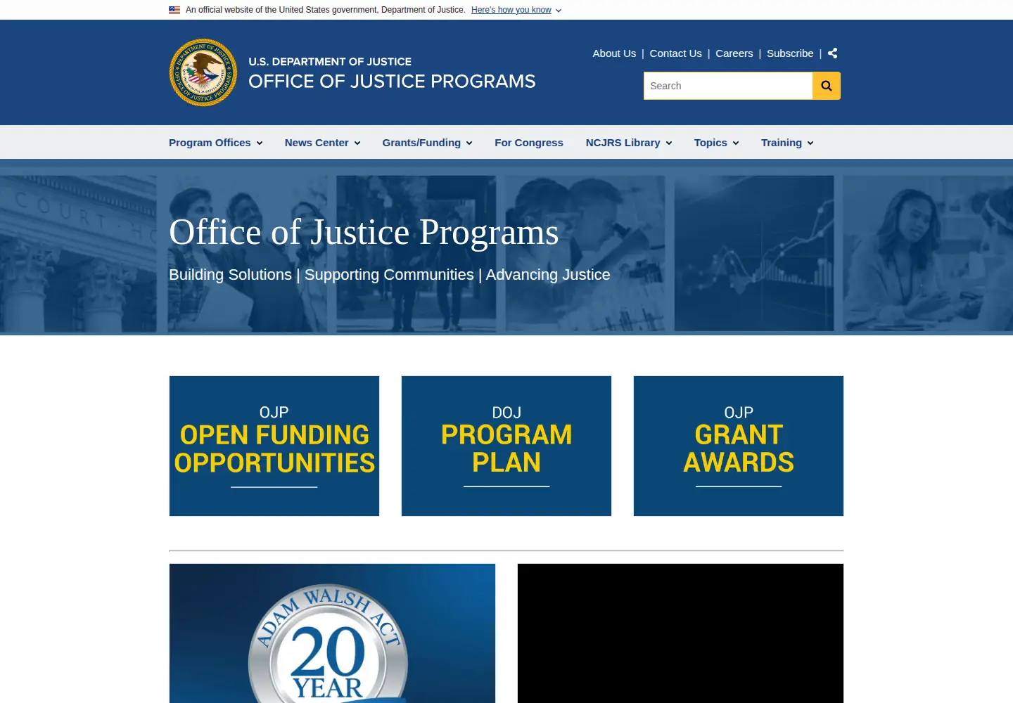 Screenshot of ojp.gov