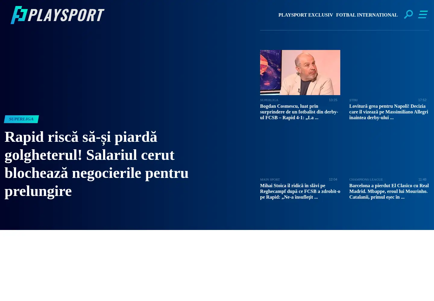 Captured homepage of playsport.ro in the current scan