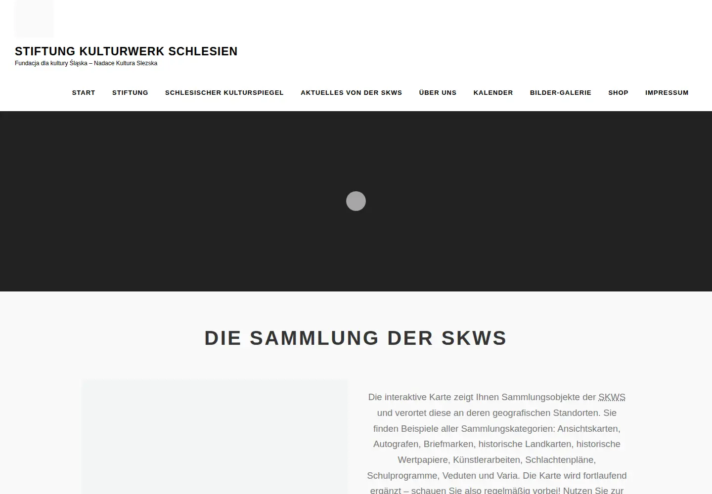 Captured homepage of kulturwerk-schlesien.de in the current scan