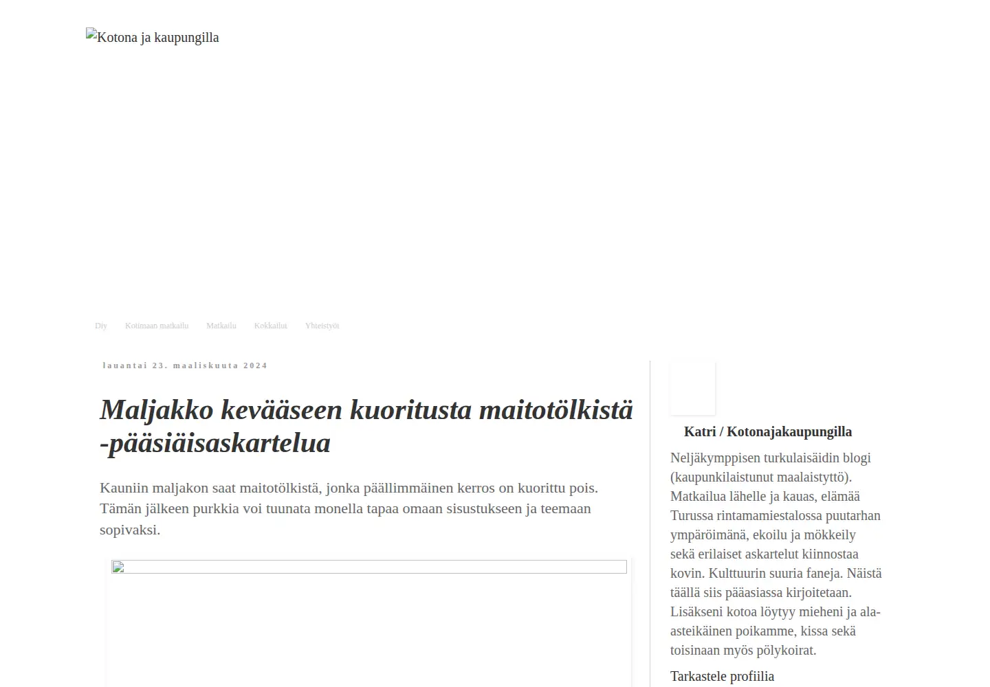 Captured homepage of kotonajakaupungilla.fi in the current scan