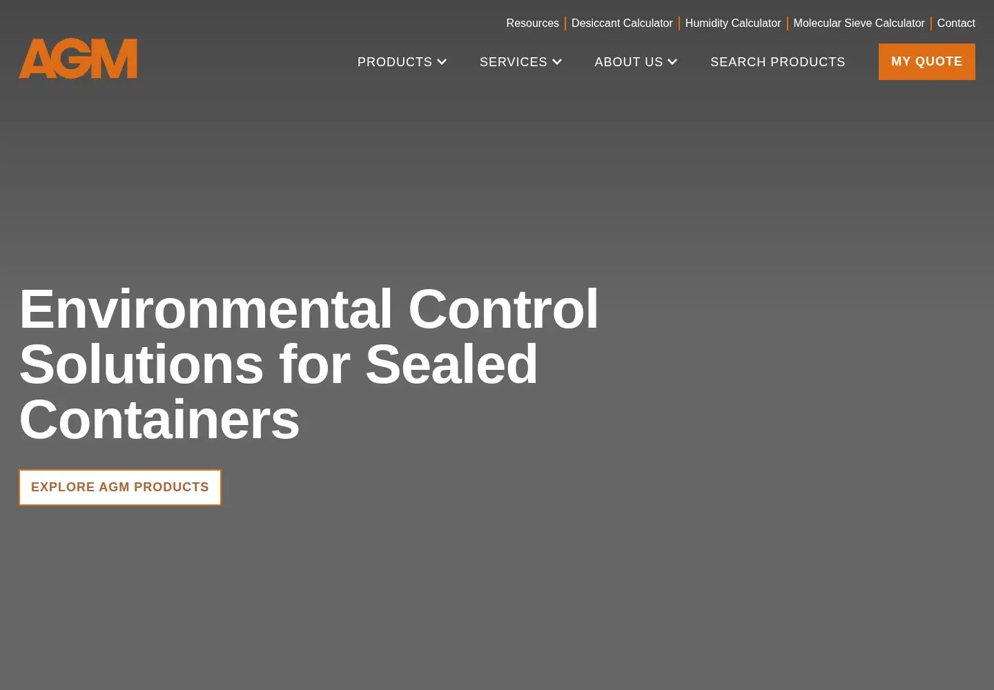 Captured homepage of agmcontainer.com in the current scan