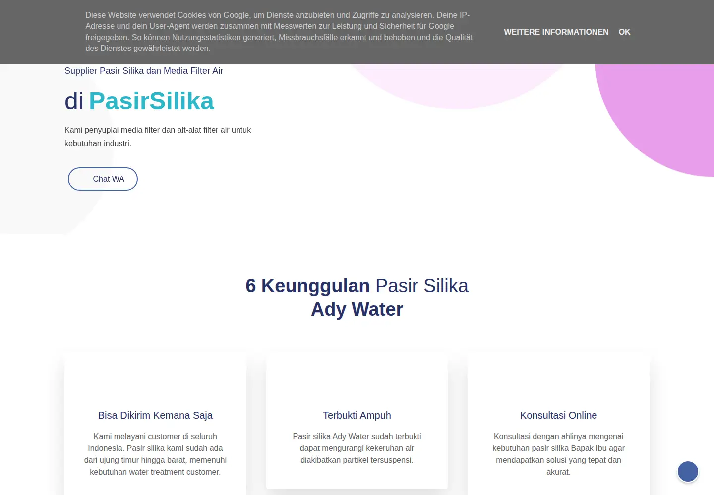 Screenshot of pasirsilika.com