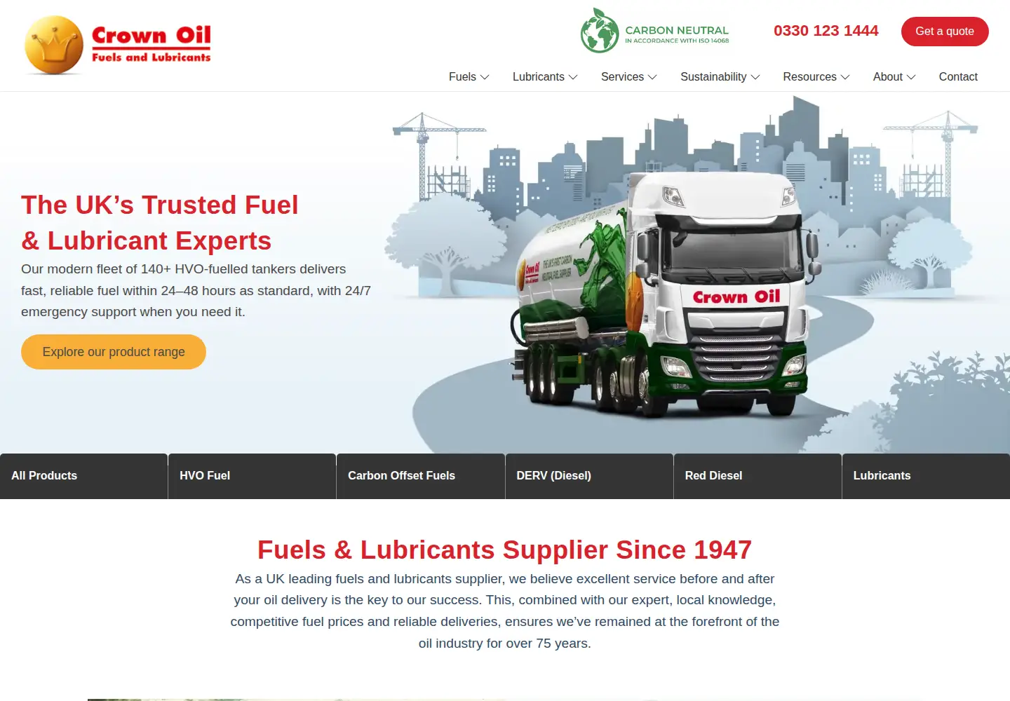 Screenshot of crownoil.co.uk