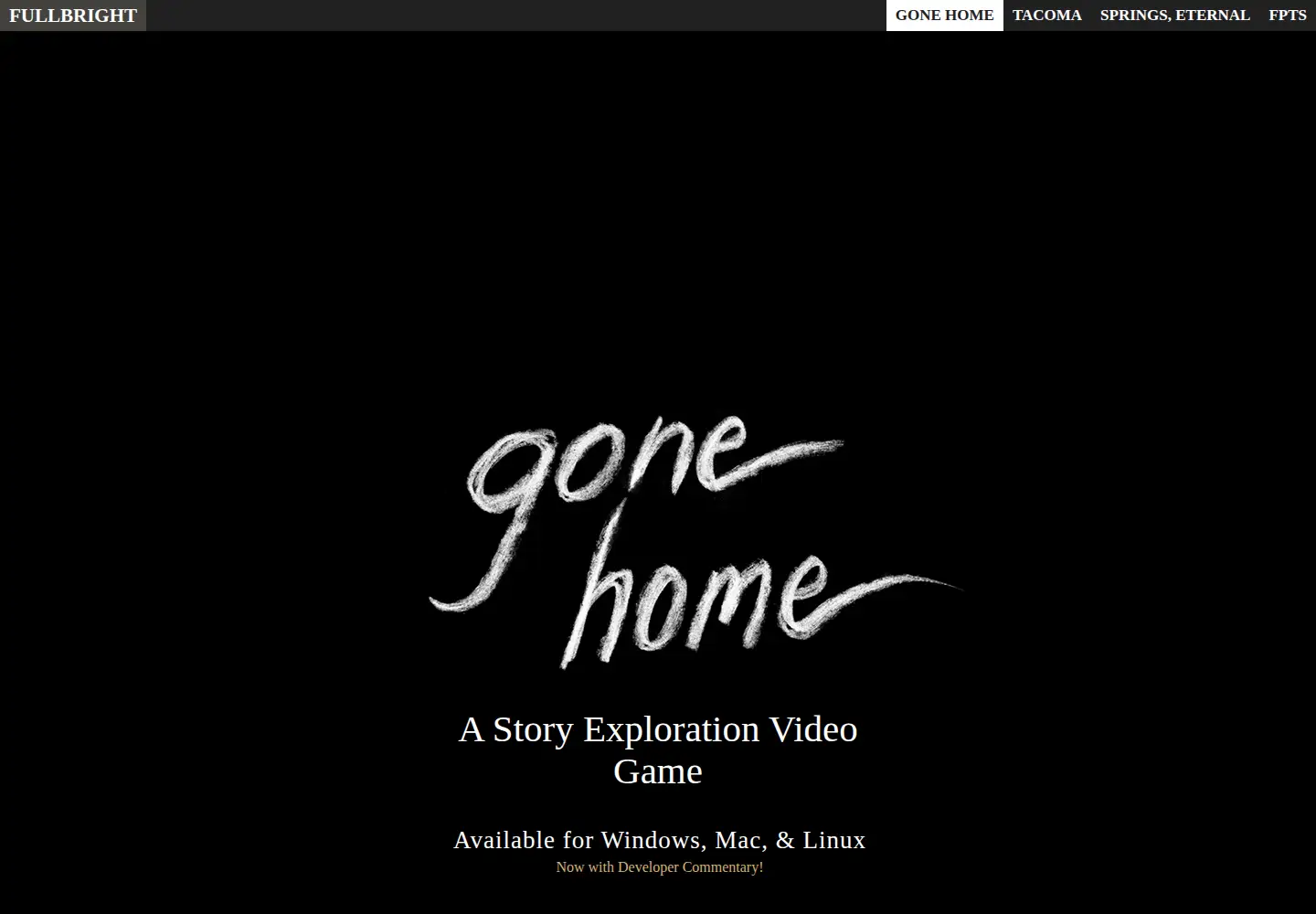 Captured homepage of gonehomegame.com in the current scan