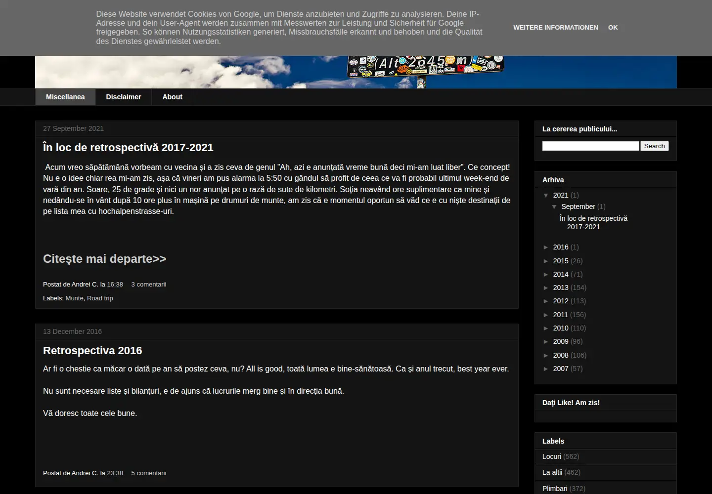 Screenshot of miscellanea.ro