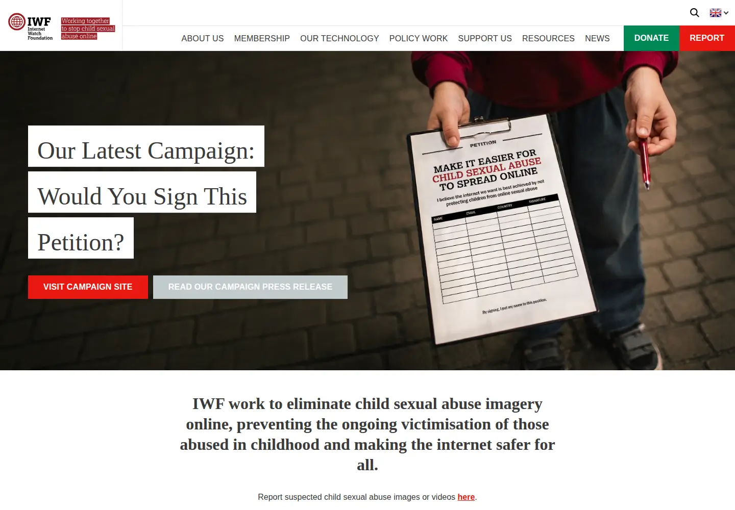 Screenshot of iwf.org.uk