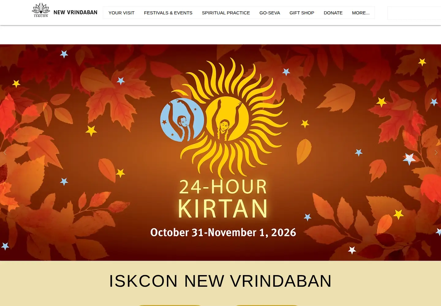 Screenshot of newvrindaban.com