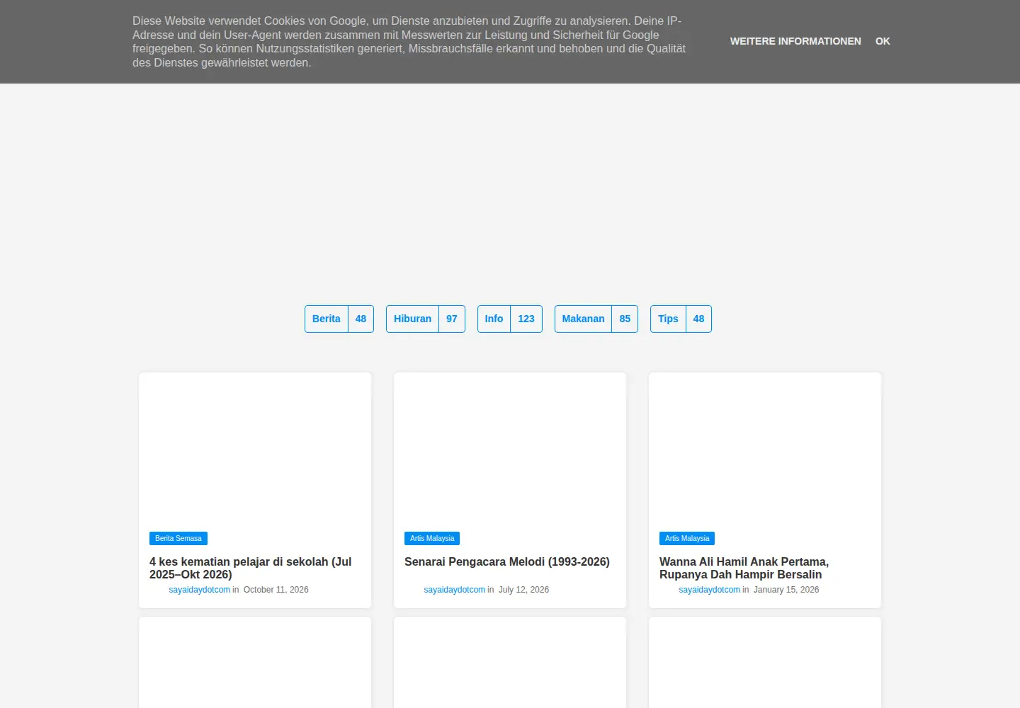 Screenshot of sayaiday.com