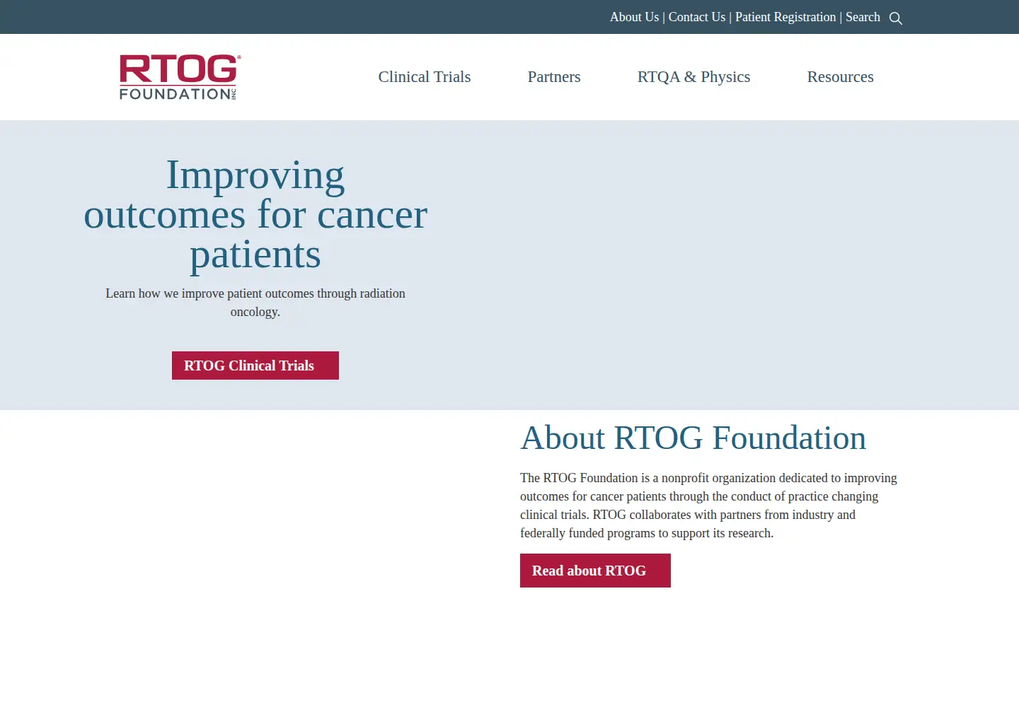 Captured homepage of rtog.org in the current scan