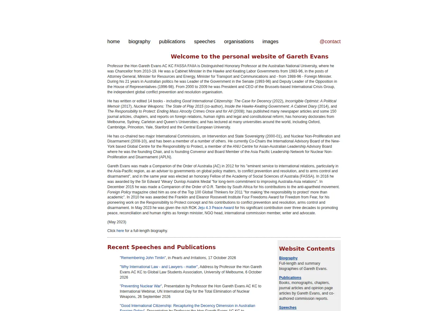 Screenshot of gevans.org