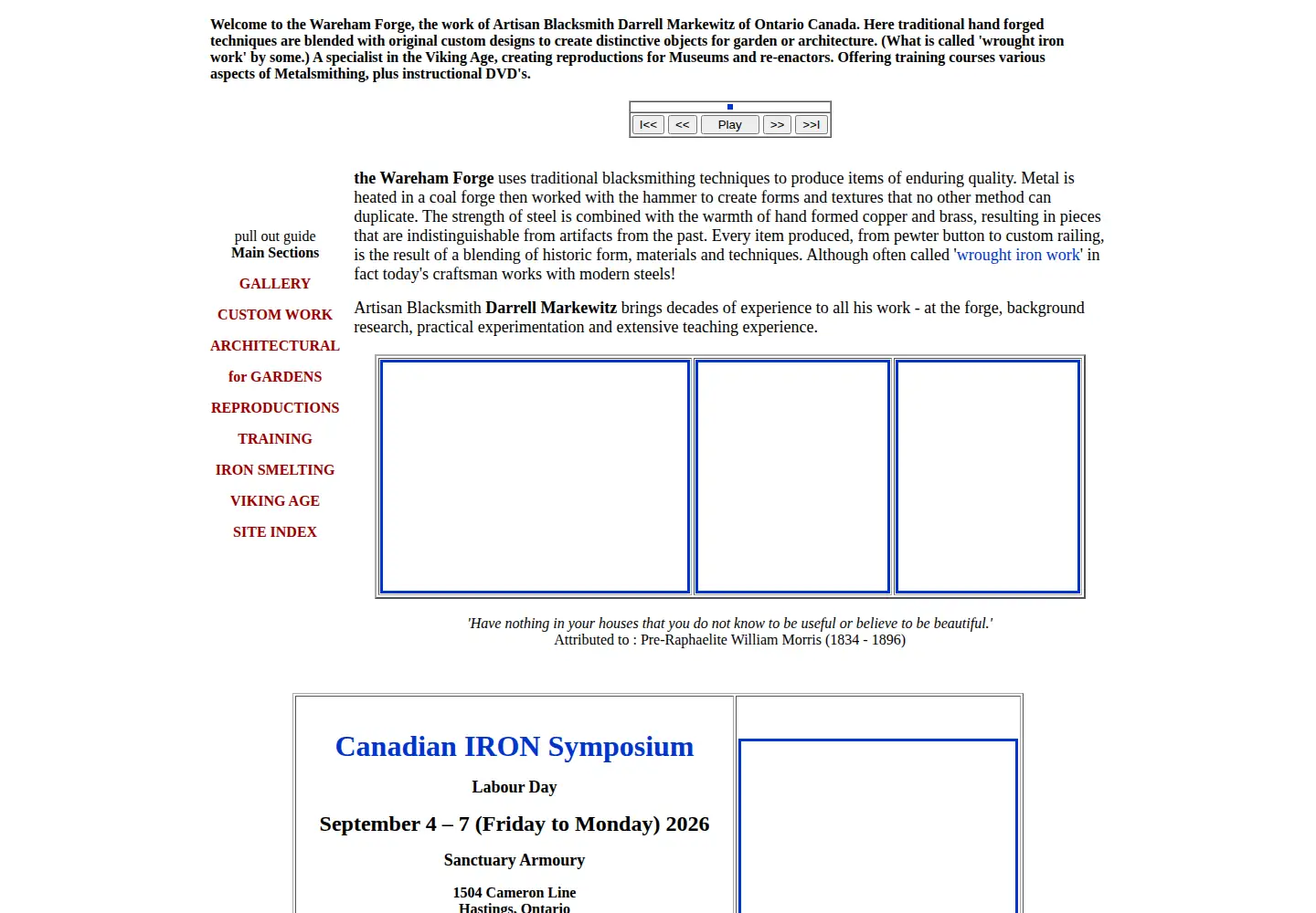 Captured homepage of warehamforge.ca in the current scan