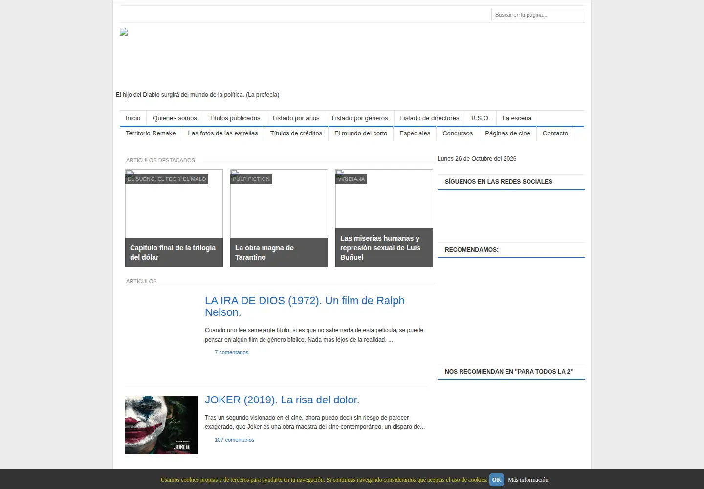 Screenshot of lasmejorespeliculasdelahistoriadelcine.com
