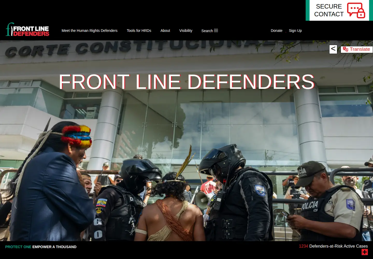 Screenshot of frontlinedefenders.org