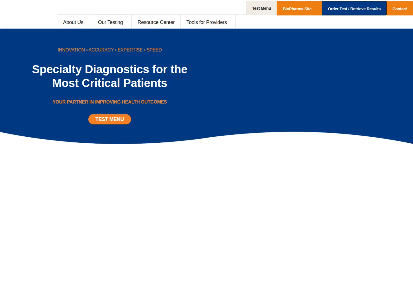 Captured homepage of eurofins-viracor.com in the current scan