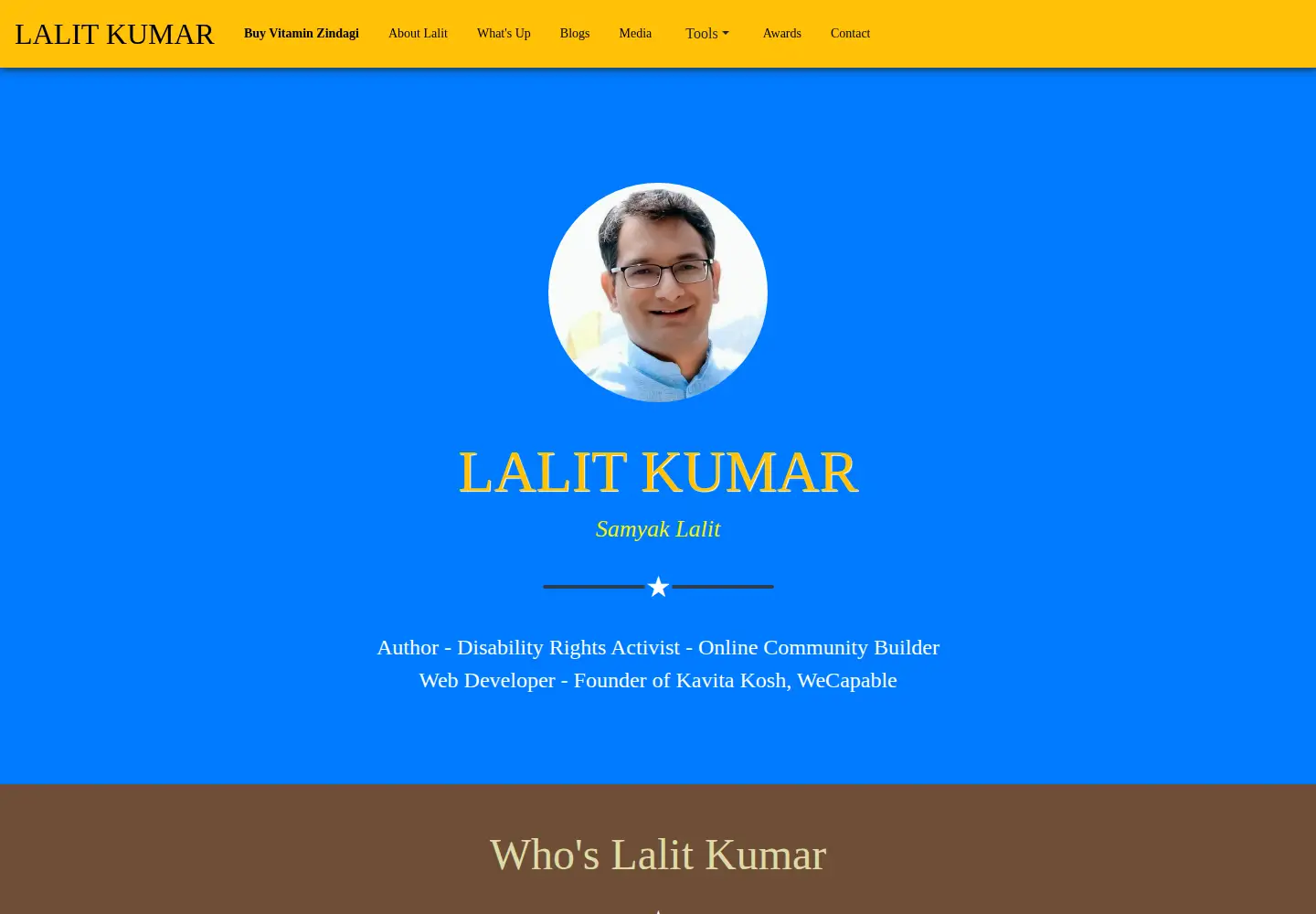 Captured homepage of lalitkumar.in in the current scan