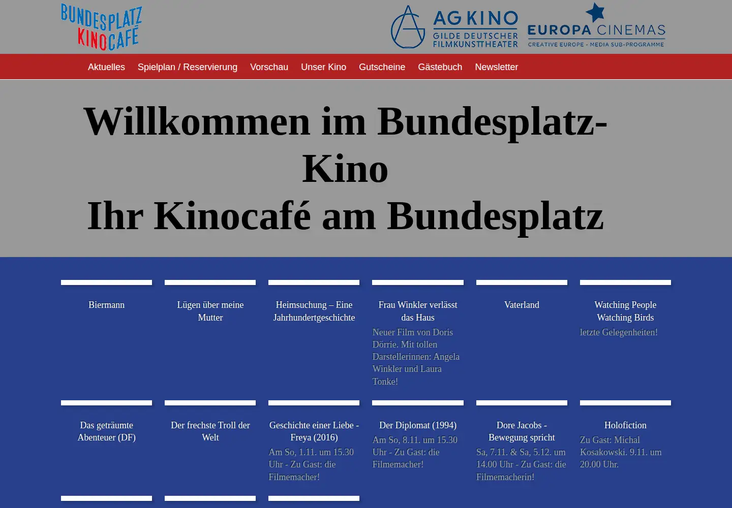 Screenshot of bundesplatz-kino.de