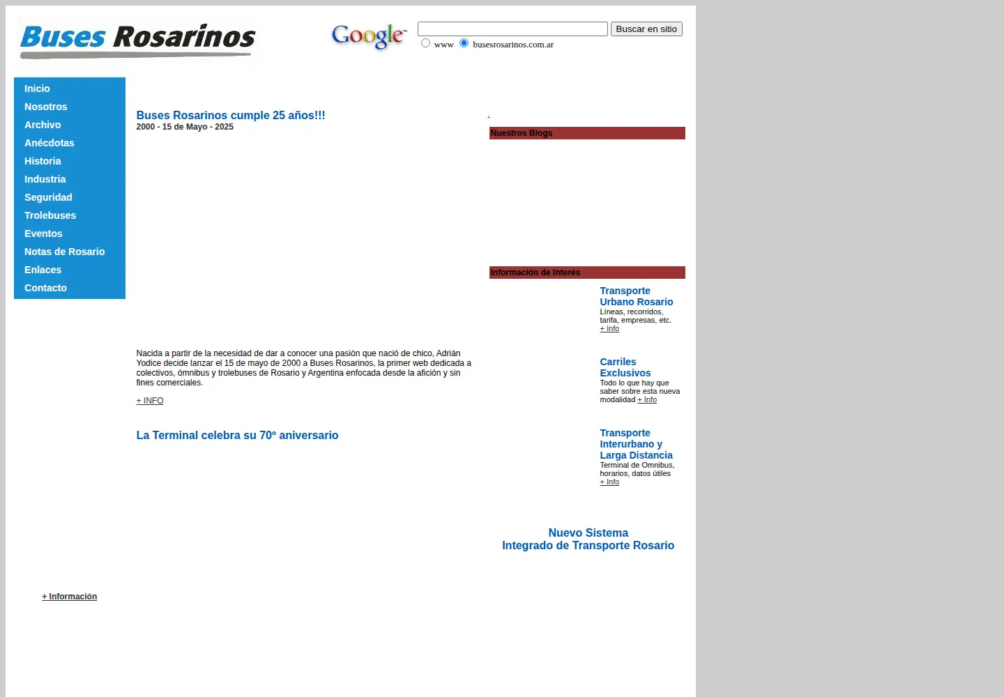 Screenshot of busesrosarinos.com.ar