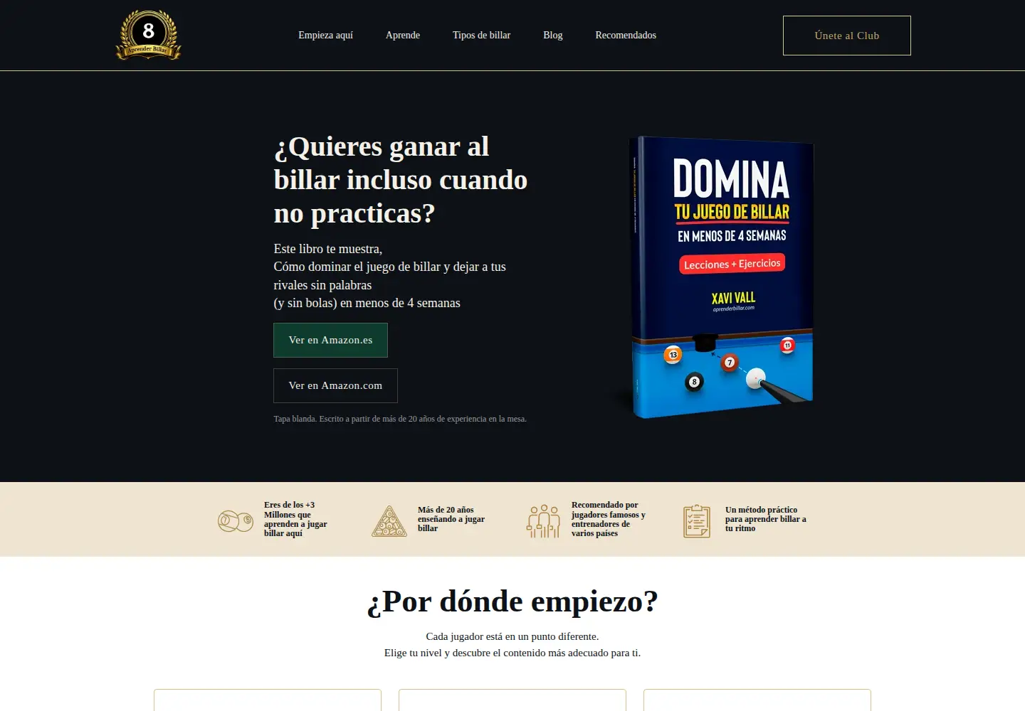 Captured homepage of aprenderbillar.com in the current scan