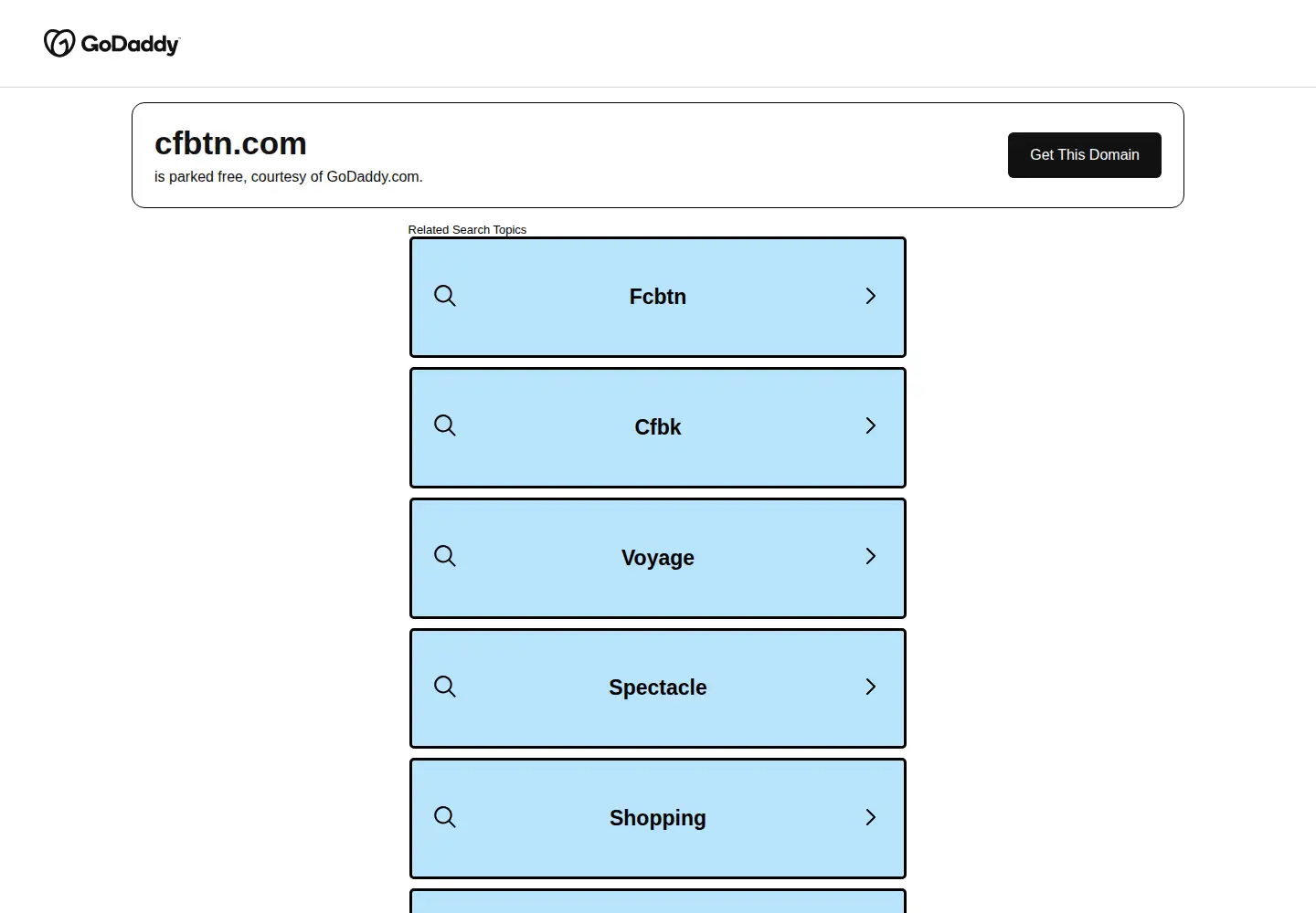 Captured homepage of cfbtn.com in the current scan