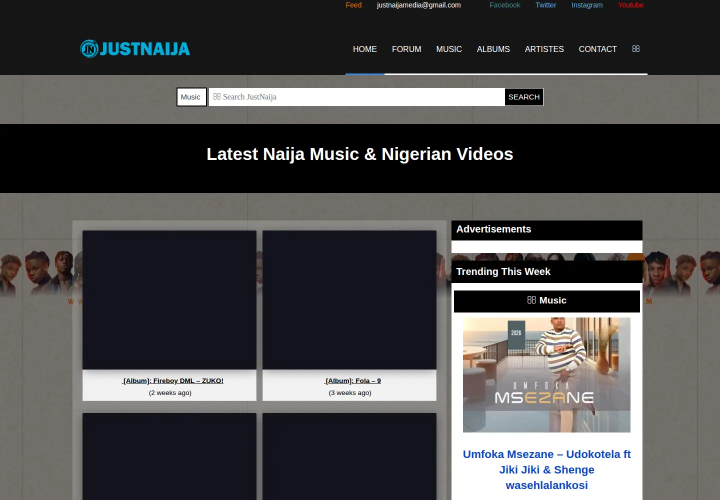 Screenshot of justnaija.com