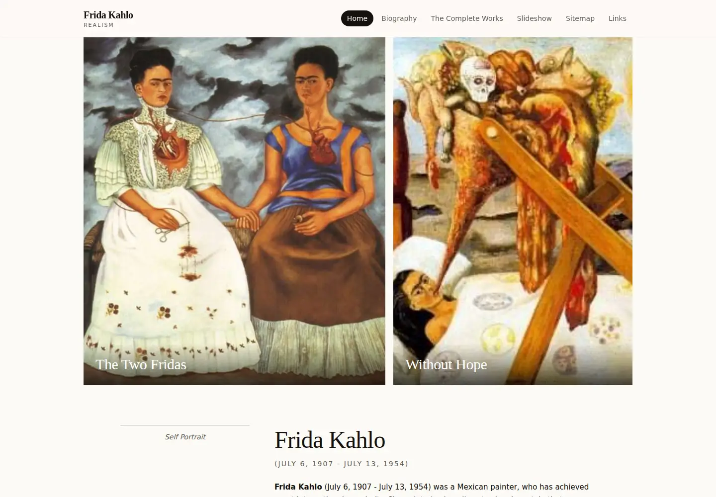 Screenshot of frida-kahlo-foundation.org