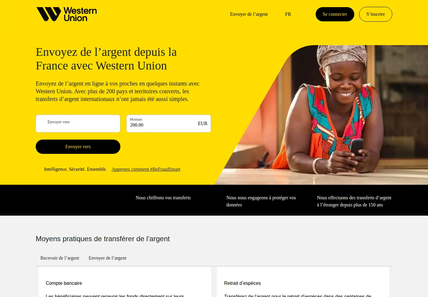 Screenshot of westernunion.com